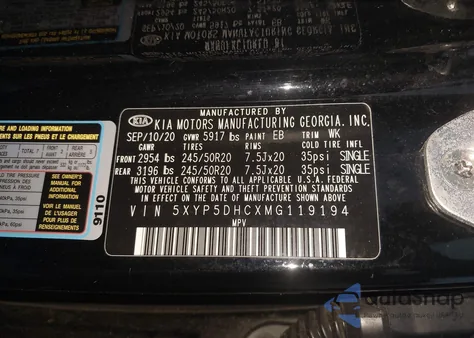 2021 Kia Telluride Sx z USA, uszkodzony, nr VIN 5XYP5DHCXMG119194